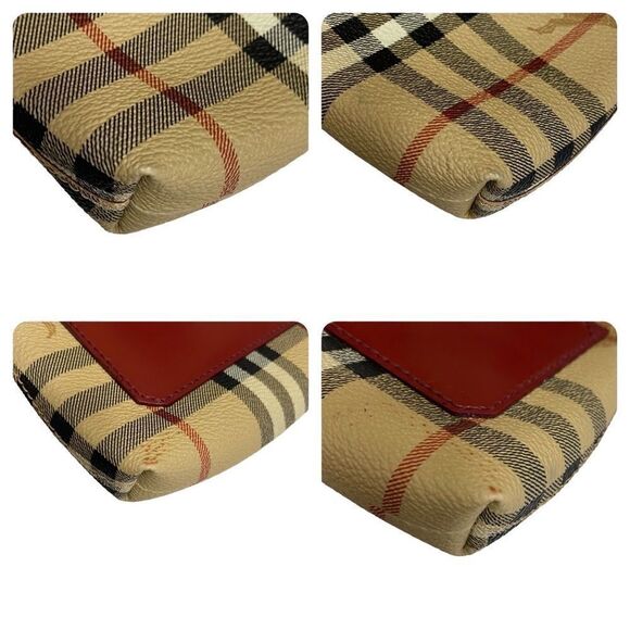 BURBERRY Nova Check Pvc Leather Handbag Shoulder Bag 💼 - Picture 15 of 17